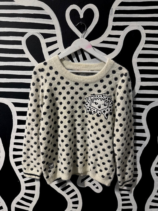 Polka dot Patchwork Sweater