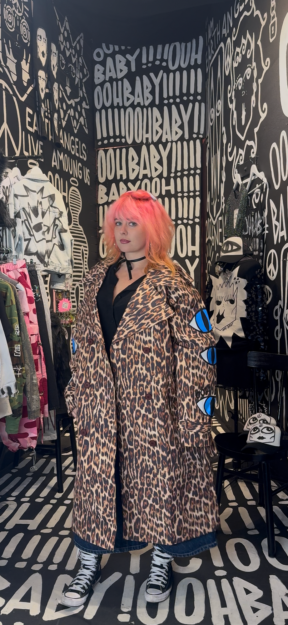 Eyeball Cheetah Trench Trenchcoat