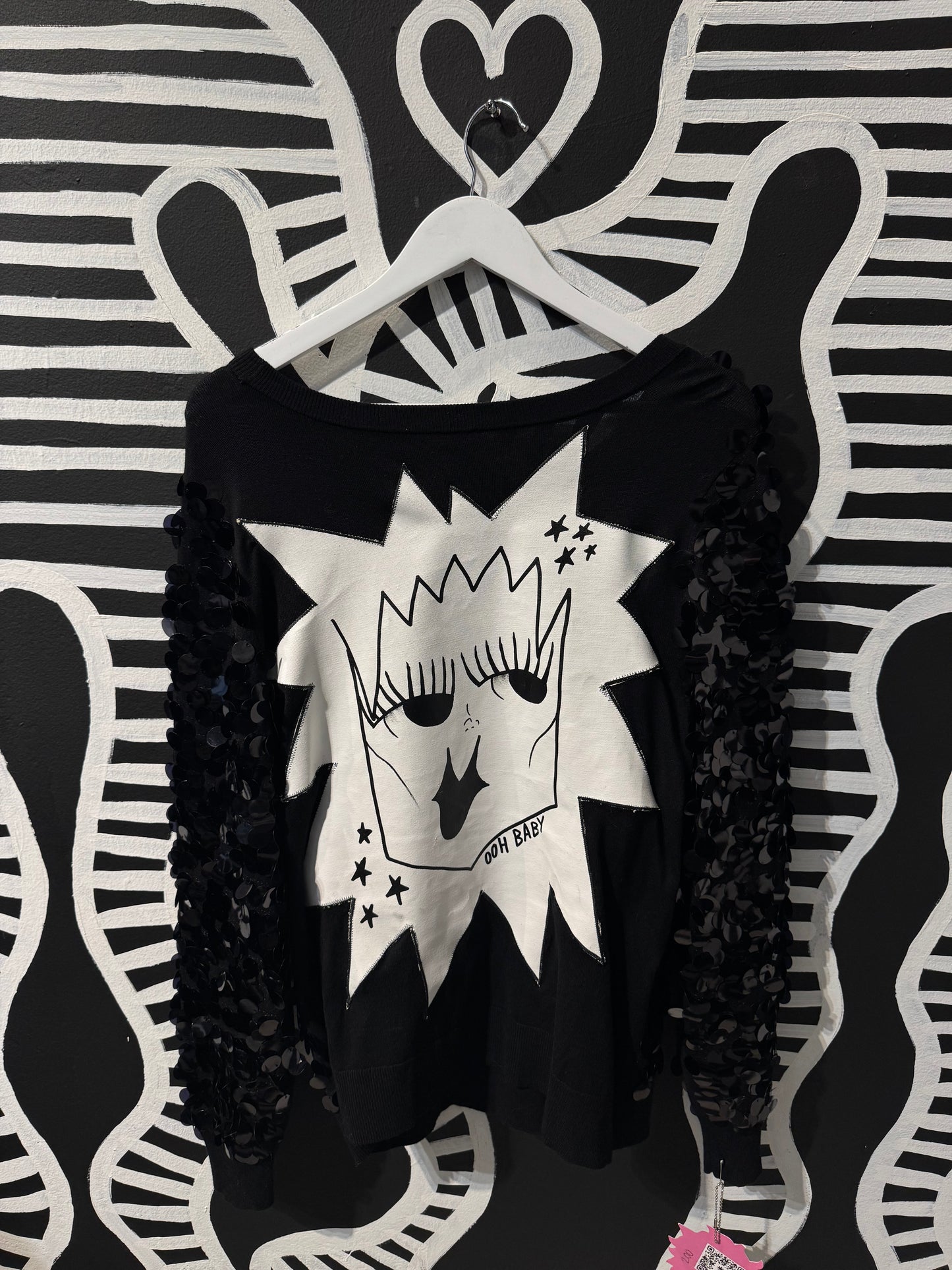 Sequin Patchwork Crew Neck