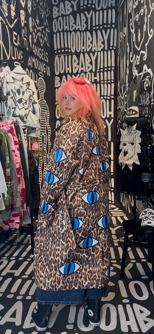 Eyeball Cheetah Trench Trenchcoat