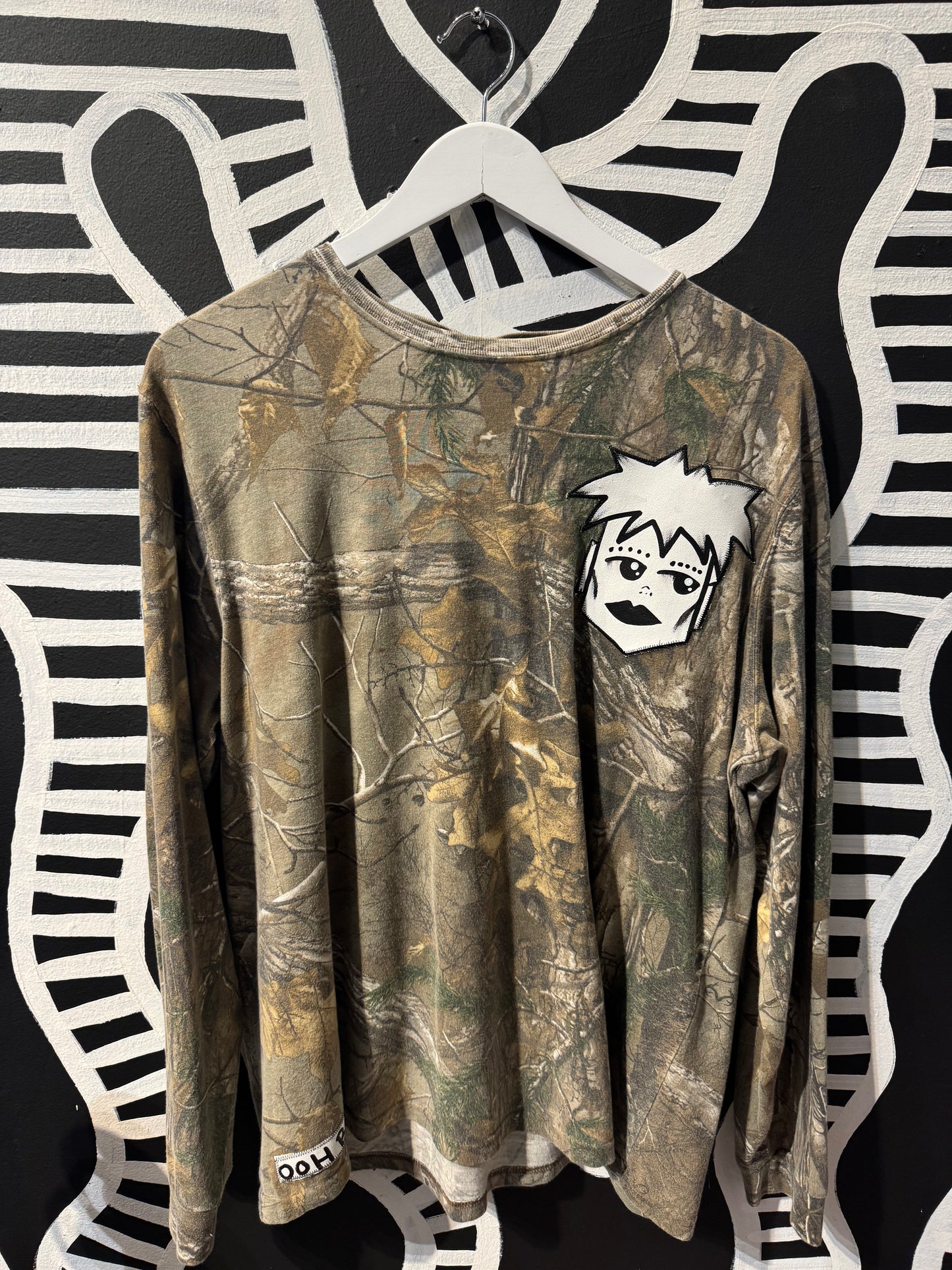 Handpainted patchwork Camo Top