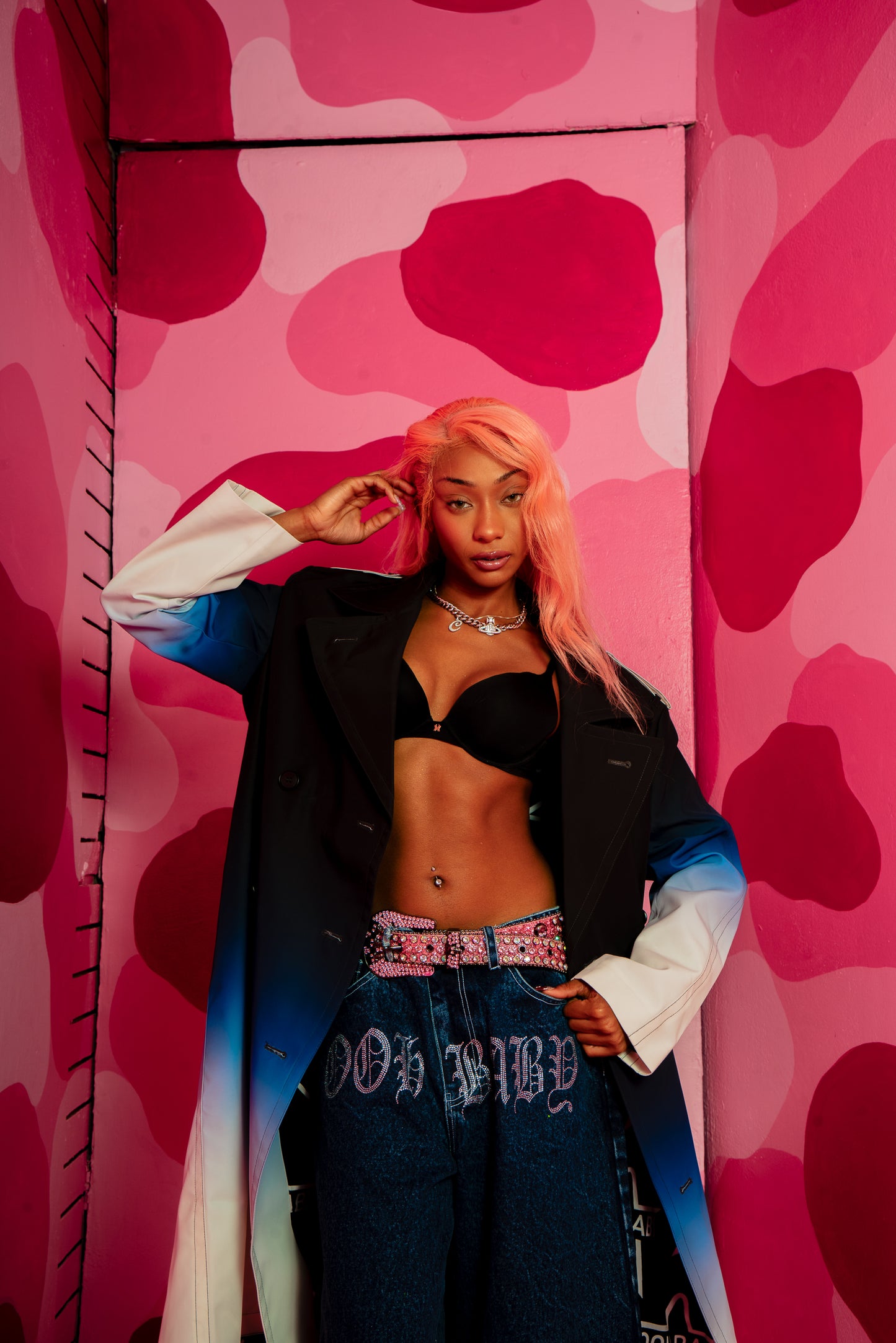 Midnight Gradient Trench Coat