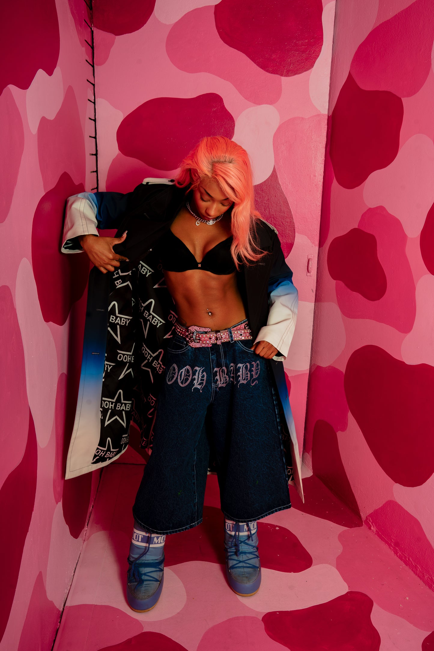 Midnight Gradient Trench Coat