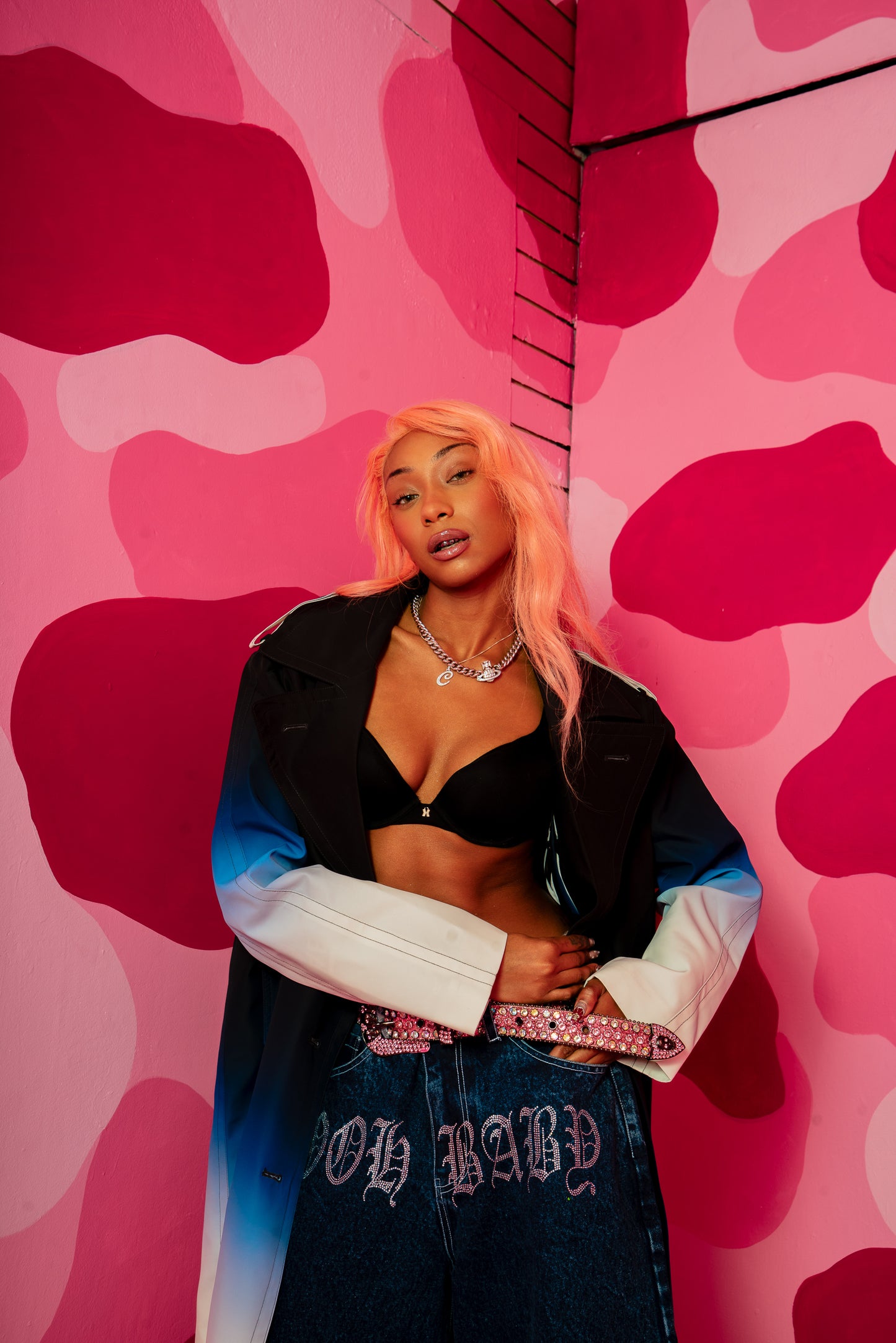 Midnight Gradient Trench Coat